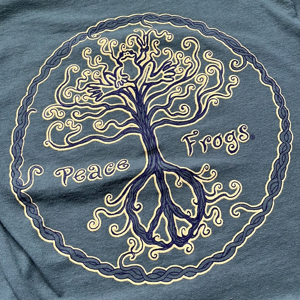 ☮️Peace ☮️ Frogs Green long sleeve tshirt size S